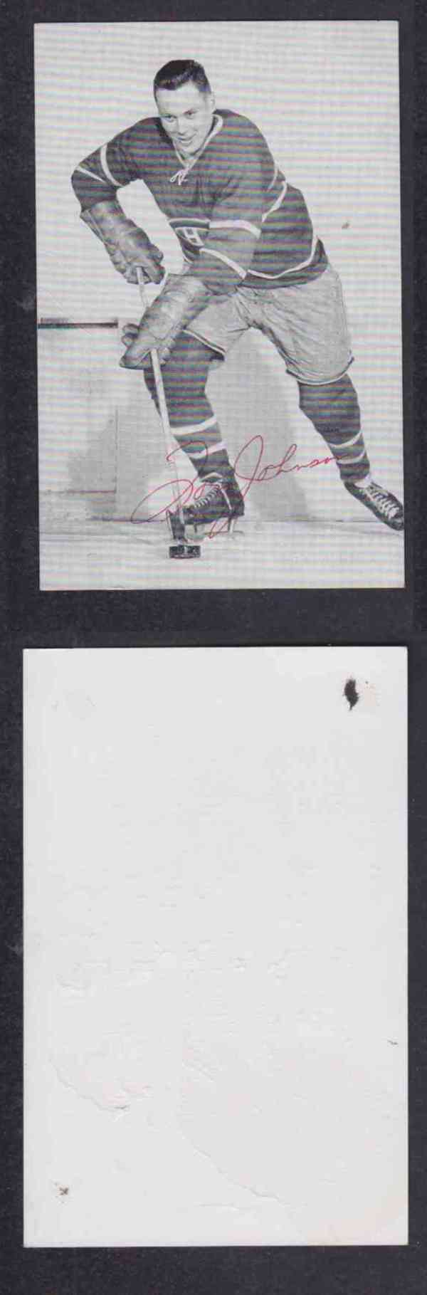 1960 'S MONTREAL CANADIENS T.JOHNSON AUTOGRAPHED POST CARD photo 1960 'S MONTREAL CANADIENS T.JOHNSON AUTOGRAPHED POST CARD photo