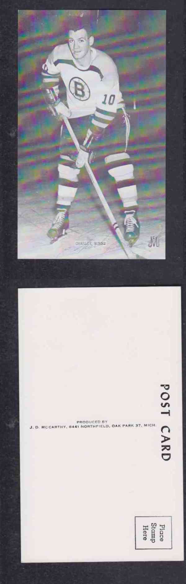 1960 'S BOSTON BRUINS C.BURN AUTOGRAPHED POST CARD photo 1960 'S BOSTON BRUINS C.BURN AUTOGRAPHED POST CARD photo