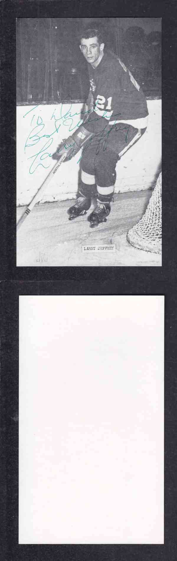 1960 'S DETROIT RED WINGS L.JEFFREY AUTOGRAPHED POST CARD photo 1960 'S DETROIT RED WINGS L.JEFFREY AUTOGRAPHED POST CARD photo