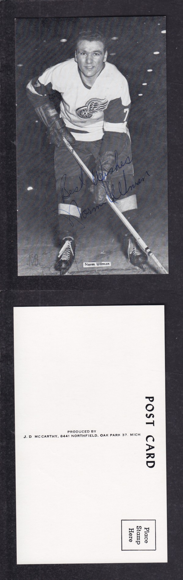 1960 'S DETROIT RED WINGS N.ULLMAN AUTOGRAPHED POST CARD photo 1960 'S DETROIT RED WINGS N.ULLMAN AUTOGRAPHED POST CARD photo