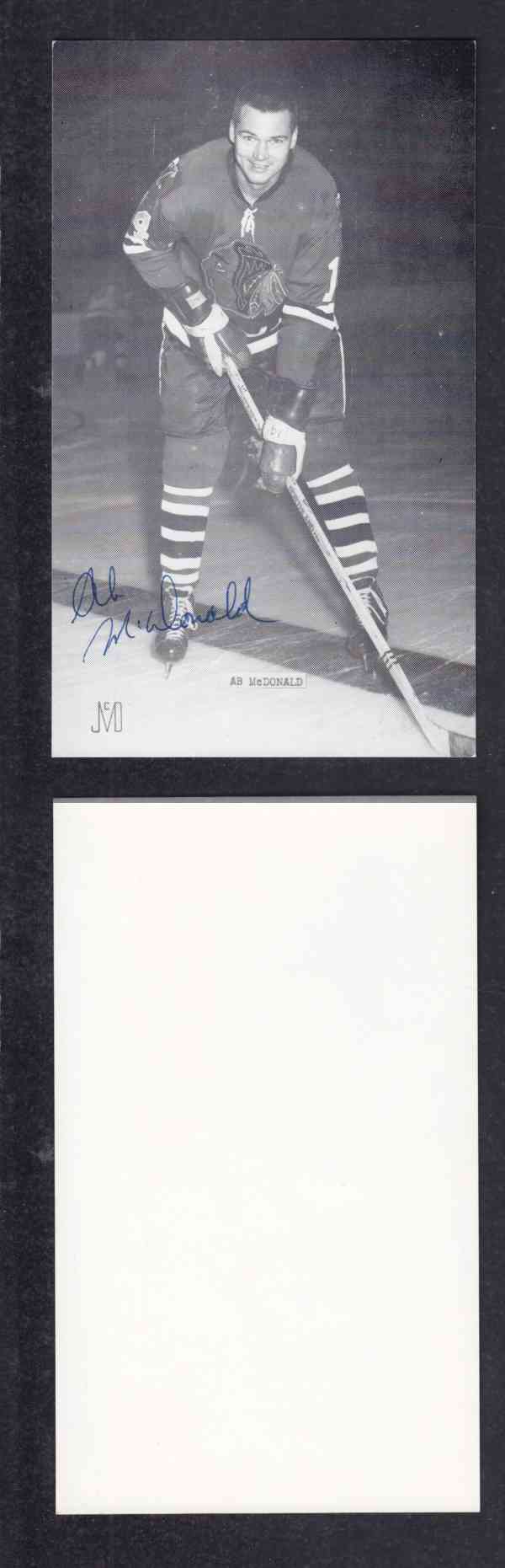 1960 'S CHICAGO BLACKHAWKS A.McDONALD AUTOGRAPHED POST CARD photo 1960 'S CHICAGO BLACKHAWKS A.McDONALD AUTOGRAPHED POST CARD photo