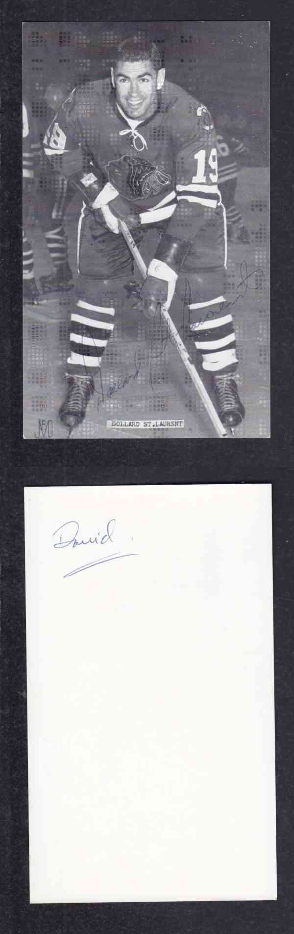 1960 'S CHICAGO BLACKHAWKS D.ST-LAURENT AUTOGRAPHED POST CARD photo 1960 'S CHICAGO BLACKHAWKS D.ST-LAURENT AUTOGRAPHED POST CARD photo