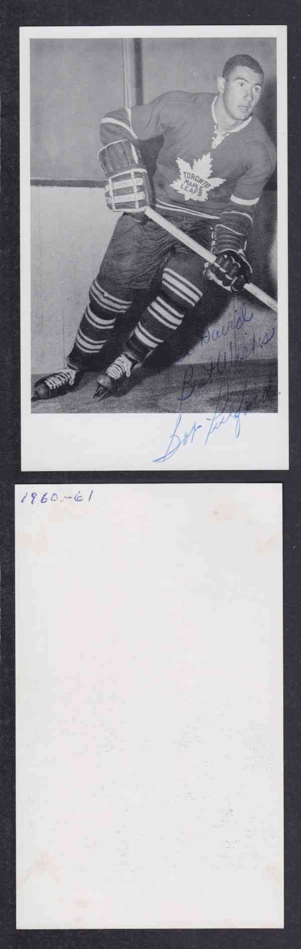 1960 'S TORONTO MAPLE LEAFS B.PULFORD AUTOGRAPHED POST CARD photo 1960 'S TORONTO MAPLE LEAFS B.PULFORD AUTOGRAPHED POST CARD photo