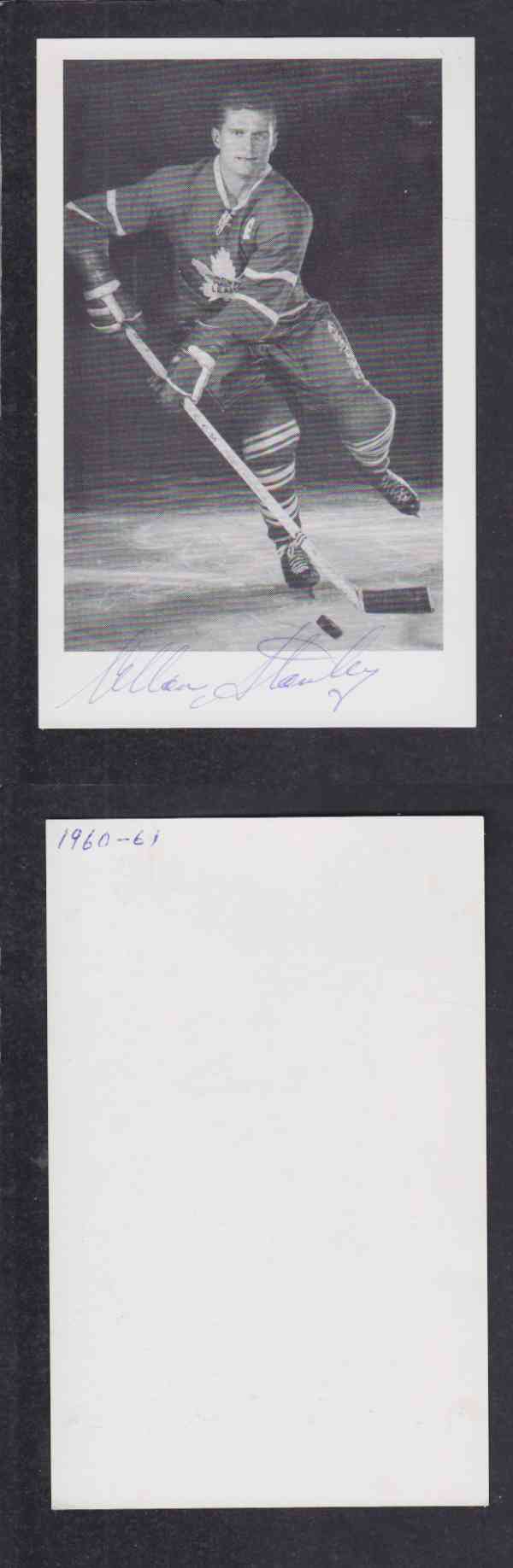 1960 'S TORONTO MAPLE LEAFS A.STANLEY AUTOGRAPHED POST CARD photo 1960 'S TORONTO MAPLE LEAFS A.STANLEY AUTOGRAPHED POST CARD photo