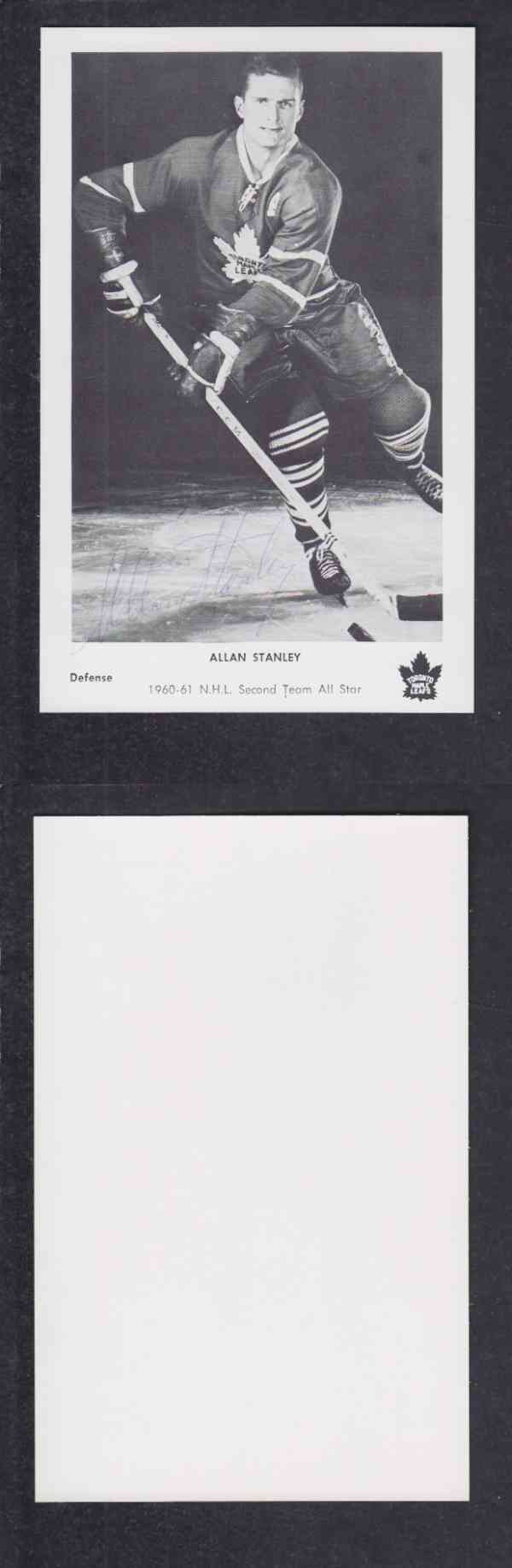 1960 'S TORONTO MAPLE LEAFS A.STANLEY AUTOGRAPHED POST CARD photo 1960 'S TORONTO MAPLE LEAFS A.STANLEY AUTOGRAPHED POST CARD photo