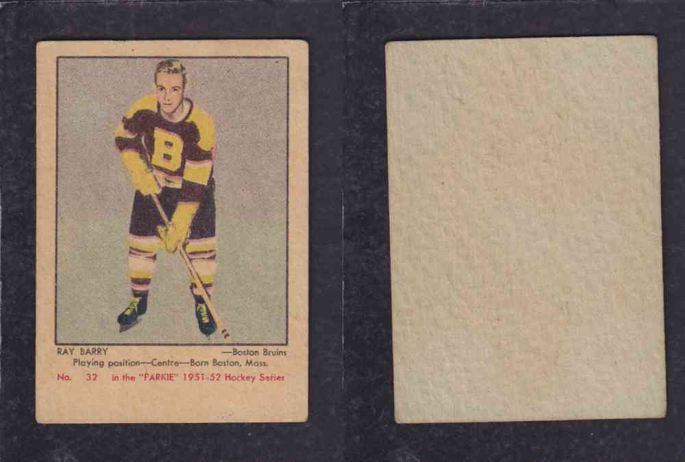 1951-52 PARKHURST HOCKEY CARD #32 R. BARRY photo 1951-52 PARKHURST HOCKEY CARD #32 R. BARRY photo