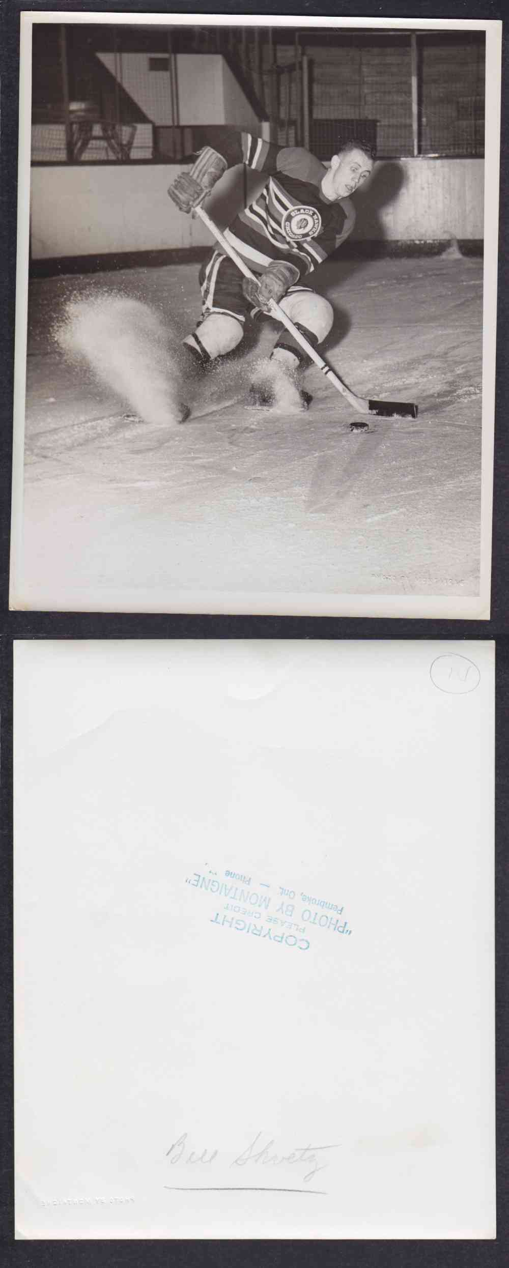 1950'S CHICAGO BLACKHAWKS PHOTO B. SHWETZ photo 1950'S CHICAGO BLACKHAWKS PHOTO B. SHWETZ photo