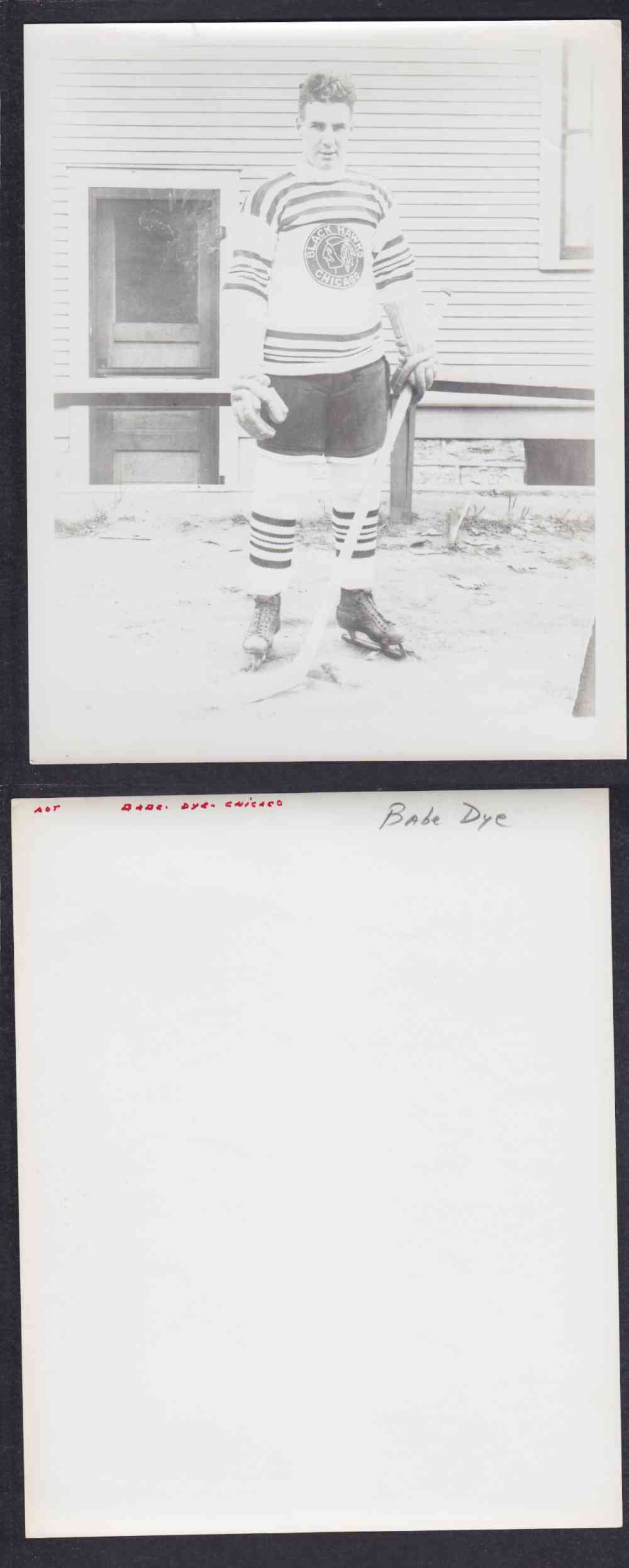 1960'S CHICAGO BACKHAWKS OLD TIMER PHOTO B. DYE photo 1960'S CHICAGO BACKHAWKS OLD TIMER PHOTO B. DYE photo
