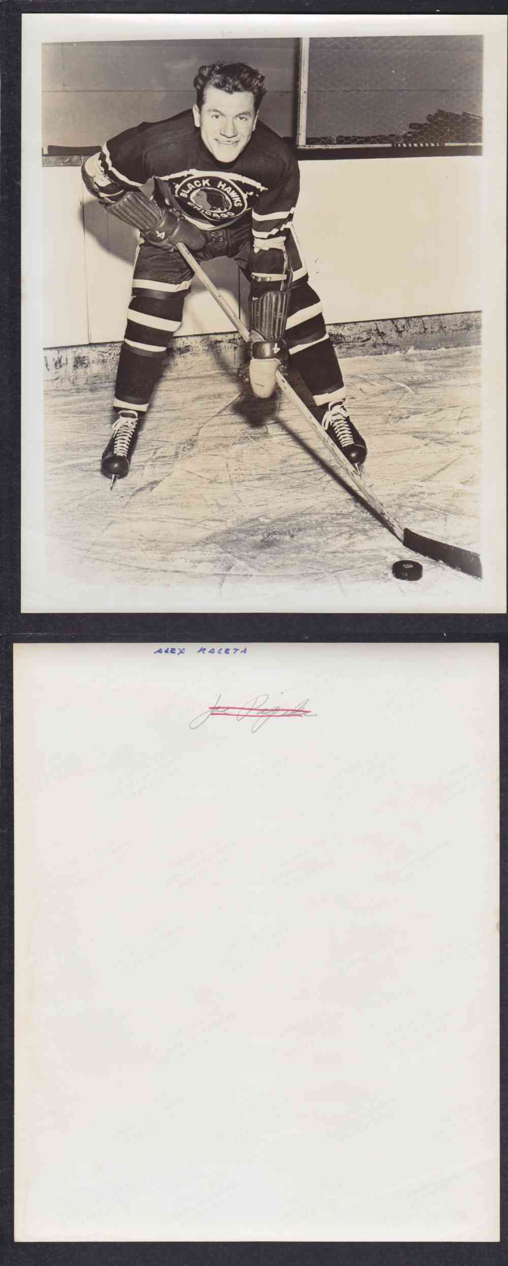 1960'S CHICAGO BACKHAWKS OLD TIMER PHOTO A. KALETA photo 1960'S CHICAGO BACKHAWKS OLD TIMER PHOTO A. KALETA photo