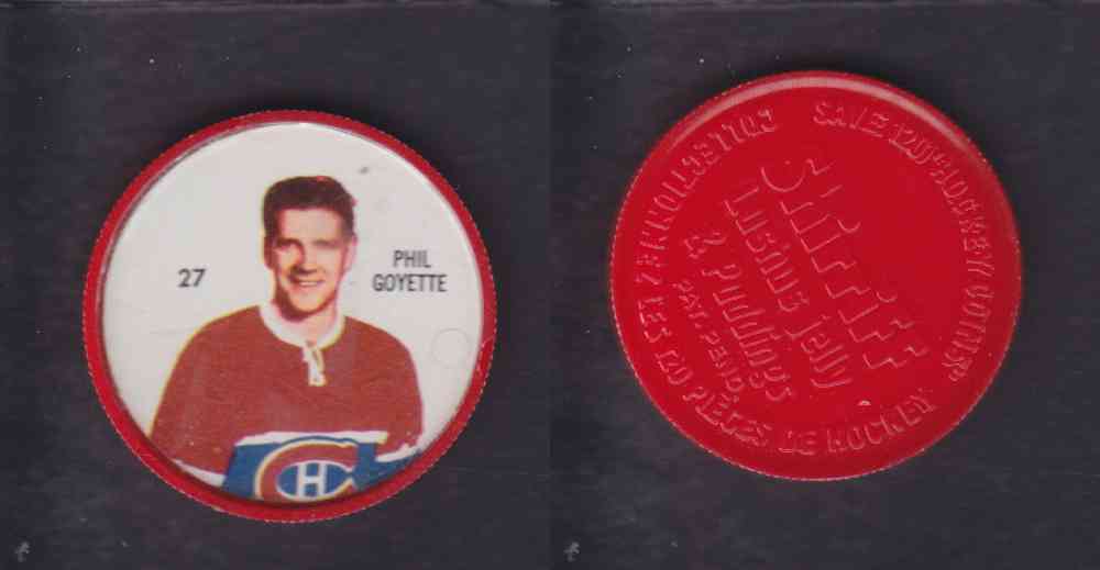1960-61 SHIRRIFF HOCKEY COIN #27 P. GOYETTE photo 1960-61 SHIRRIFF HOCKEY COIN #27 P. GOYETTE photo
