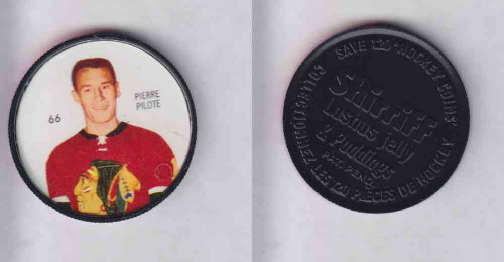 1960-61 SHIRRIFF HOCKEY COIN  #66  P. PILOTE photo