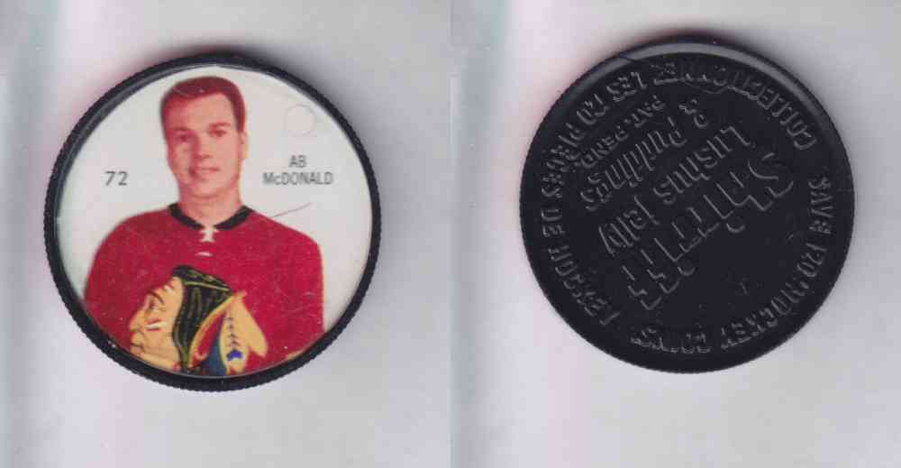 1960-61 SHIRRIFF HOCKEY COIN #72 A. McDONALD photo 1960-61 SHIRRIFF HOCKEY COIN #72 A. McDONALD photo