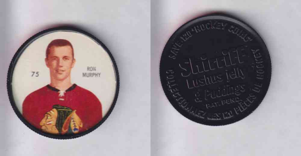 1960-61 SHIRRIFF HOCKEY COIN #75 R. MURPHY photo 1960-61 SHIRRIFF HOCKEY COIN #75 R. MURPHY photo