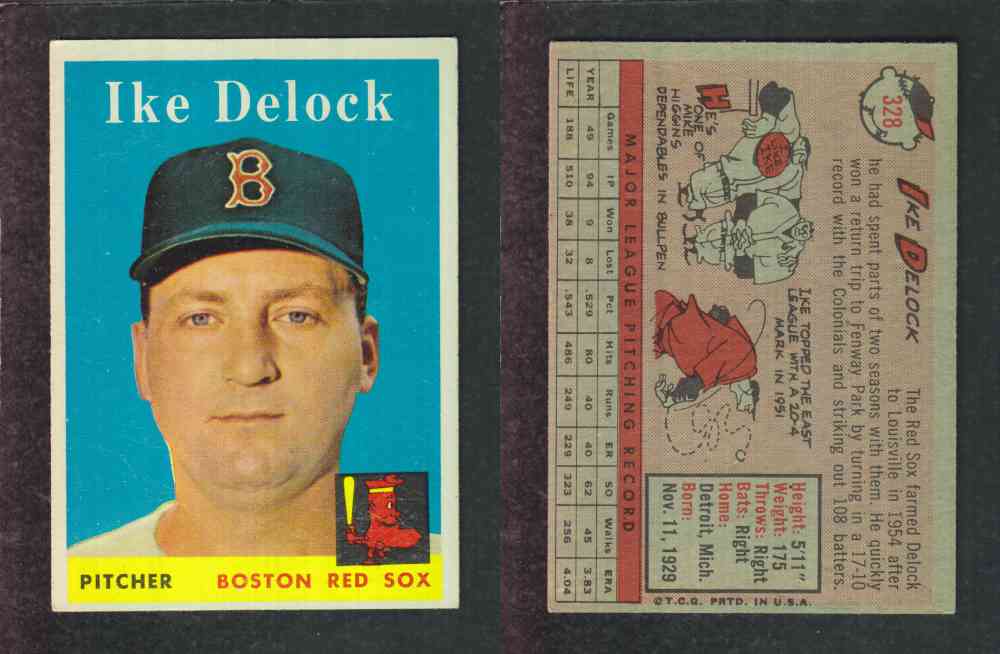 1958 TOPPS BASEBALL CARD #328 I. DELOCK photo 1958 TOPPS BASEBALL CARD #328 I. DELOCK photo