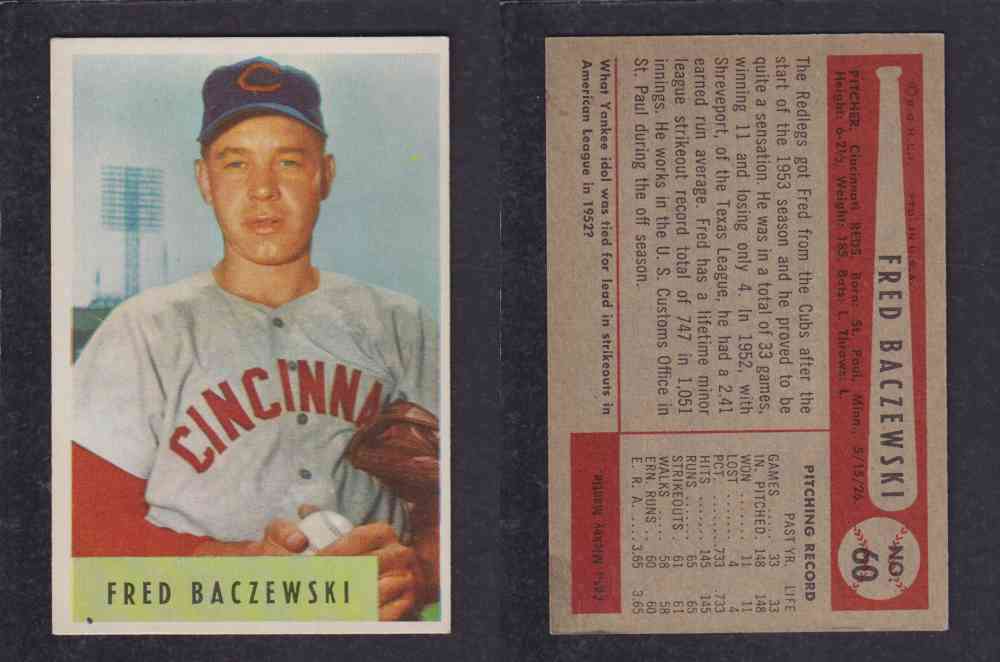 1954 BOWMAN BASEBALL CARD #60 F. BACZEWSKI photo 1954 BOWMAN BASEBALL CARD #60 F. BACZEWSKI photo