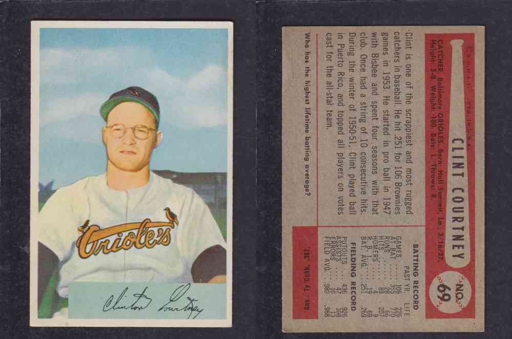 1954 BOWMAN BASEBALL CARD #69 C. COURTNEY photo 1954 BOWMAN BASEBALL CARD #69 C. COURTNEY photo