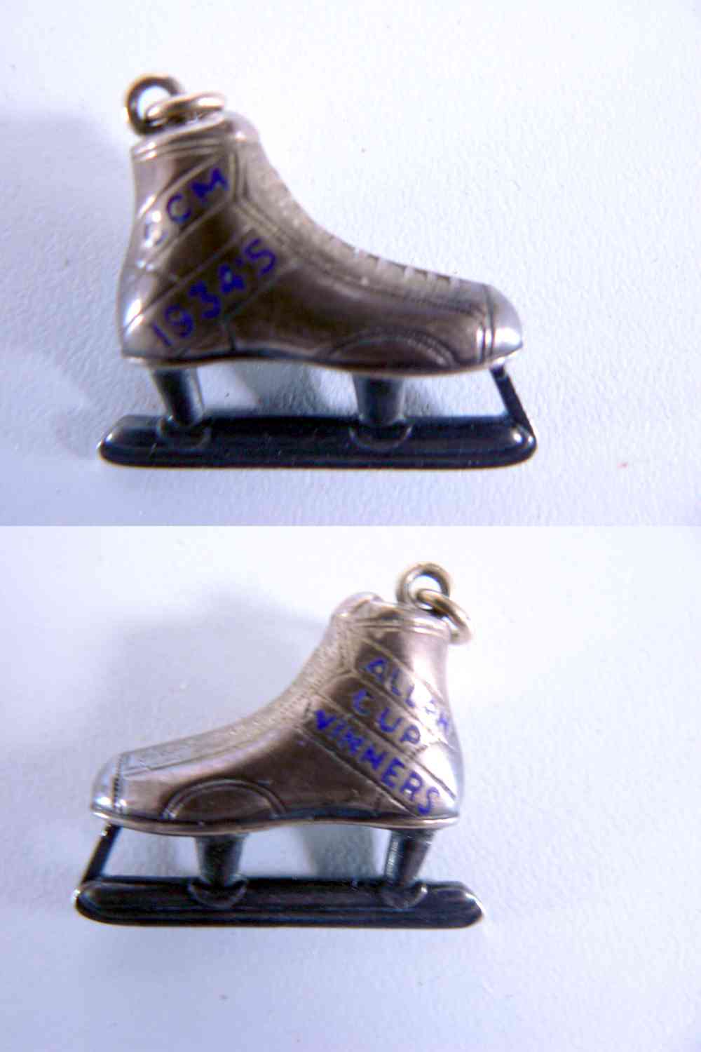 1934-35 ALLAN CUP WINNERS STERLING SILVER MINI SKATE SOUVENIRS photo 1934-35 ALLAN CUP WINNERS STERLING SILVER MINI SKATE SOUVENIRS photo