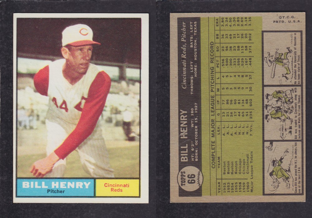 1962 TOPPS BASEBALL CARD #66 B. HENRY photo 1962 TOPPS BASEBALL CARD #66 B. HENRY photo