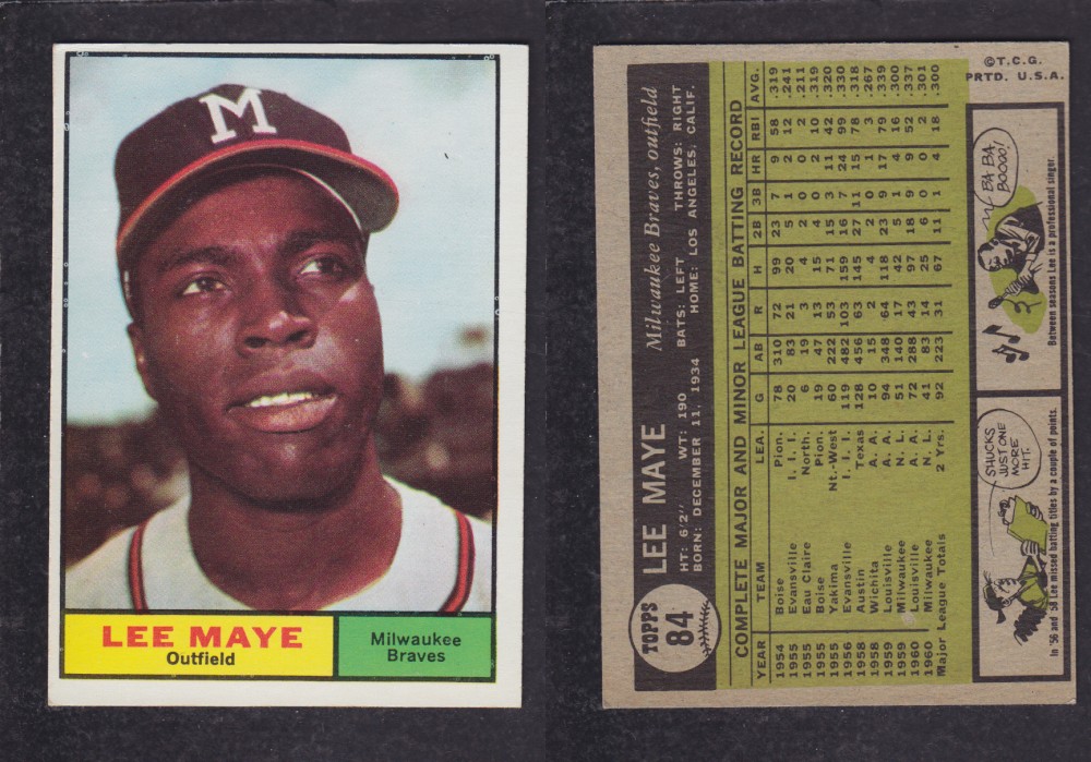 1962 TOPPS BASEBALL CARD #84 L. MAYE photo 1962 TOPPS BASEBALL CARD #84 L. MAYE photo