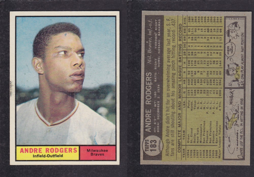 1962 TOPPS BASEBALL CARD #183 A. RODGERS photo 1962 TOPPS BASEBALL CARD #183 A. RODGERS photo