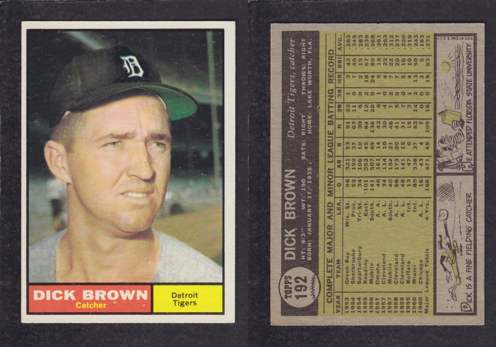 1962 TOPPS BASEBALL CARD #192 D. BROWN photo 1962 TOPPS BASEBALL CARD #192 D. BROWN photo