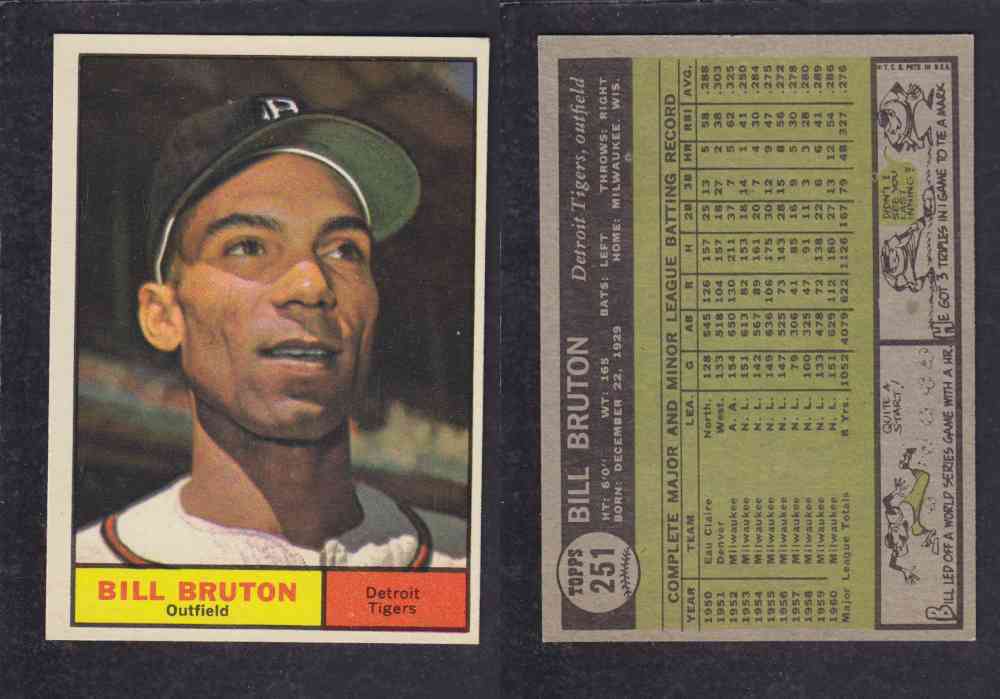 1962 TOPPS BASEBALL CARD #251 B. BRUTON photo 1962 TOPPS BASEBALL CARD #251 B. BRUTON photo