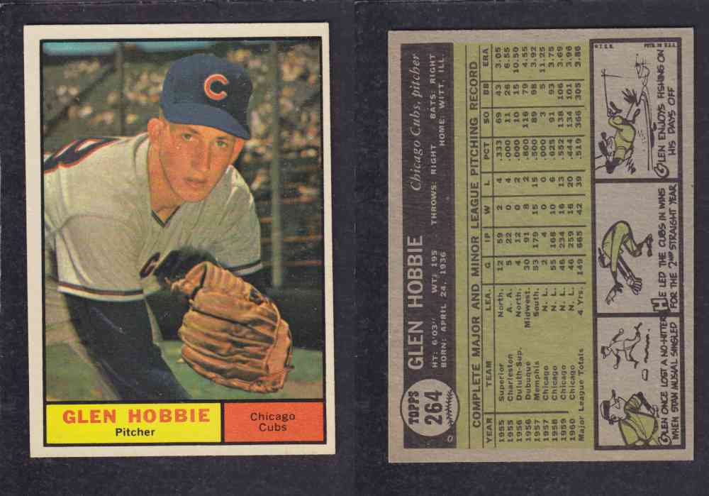 1961 TOPPS BASEBALL CARD #264 G. HOBBIE photo 1961 TOPPS BASEBALL CARD #264 G. HOBBIE photo