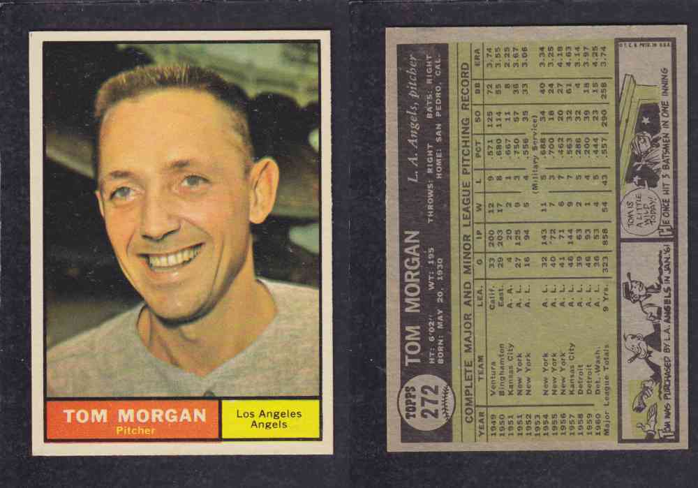 1961 TOPPS BASEBALL CARD #272 T. MORGAN photo 1961 TOPPS BASEBALL CARD #272 T. MORGAN photo