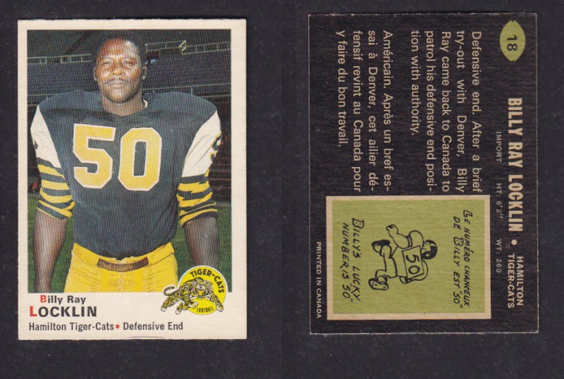 1970 CFL O-PEE-CHEE FOOTBALL CARD #18 B-R LOCKLIN photo