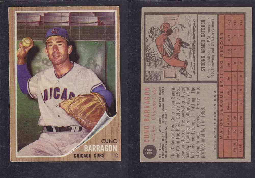 1962 TOPPS BASEBALL CARD #66 C. BARRAGON photo 1962 TOPPS BASEBALL CARD #66 C. BARRAGON photo