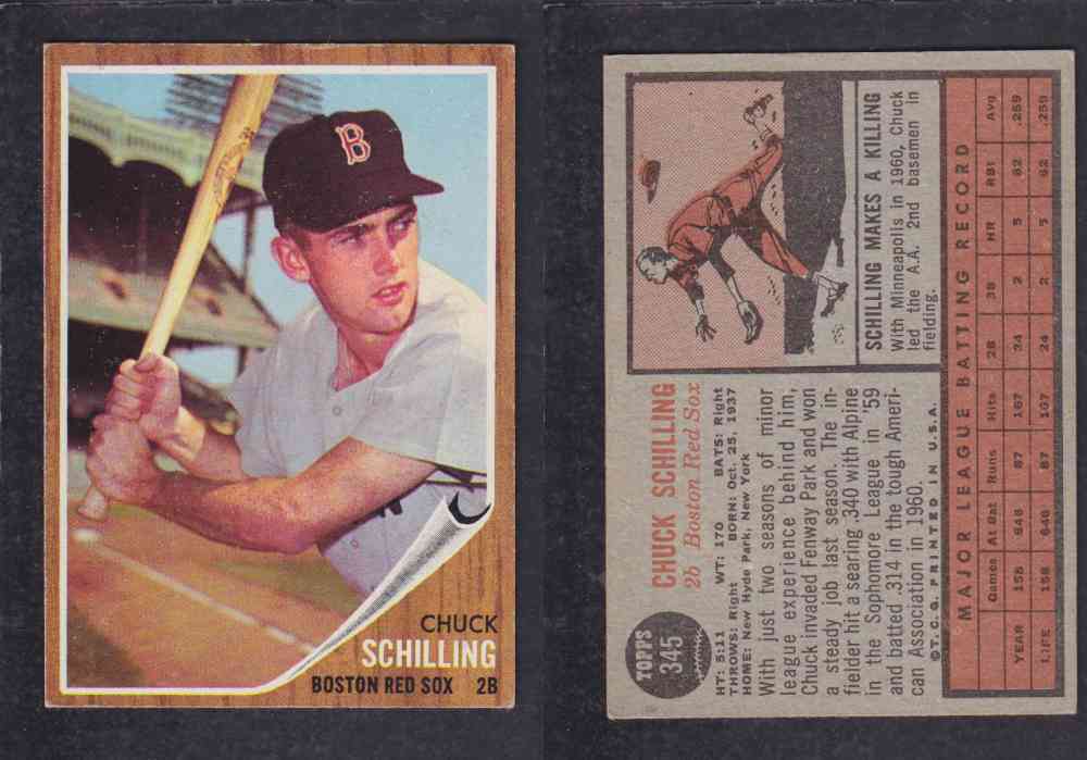 1962  TOPPS BASEBALL CARD #345  C. SCHILLING photo