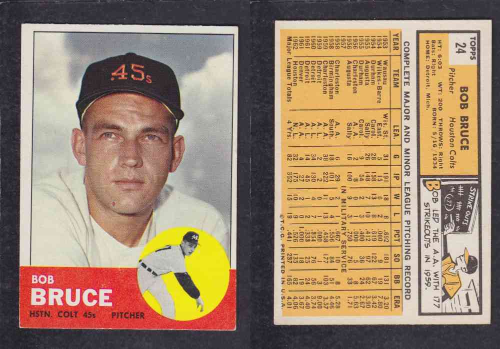 1963  TOPPS BASEBALL CARD  #24  B. BRUCE photo