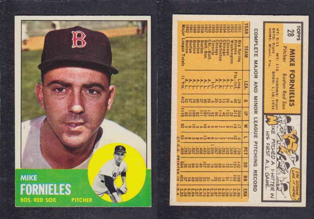 1963  TOPPS BASEBALL CARD  #28  M. FORNIELES photo