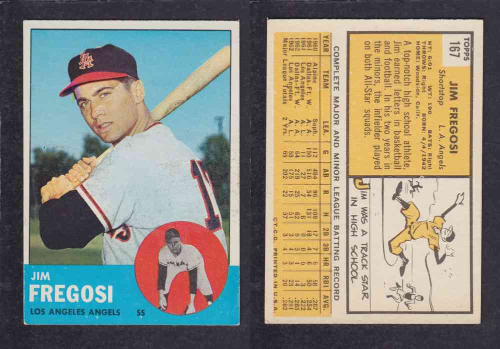 1963  TOPPS BASEBALL CARD  #167  J. FREGOSI photo