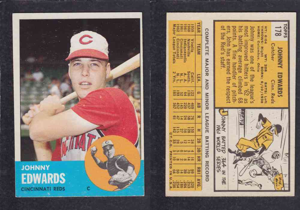 1963  TOPPS BASEBALL CARD  #178  J. EDWARDS photo
