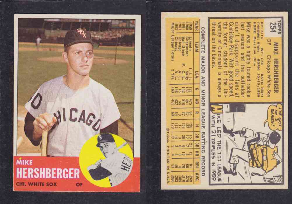 1963  TOPPS BASEBALL CARD  #254  M. HERSHBERGER photo