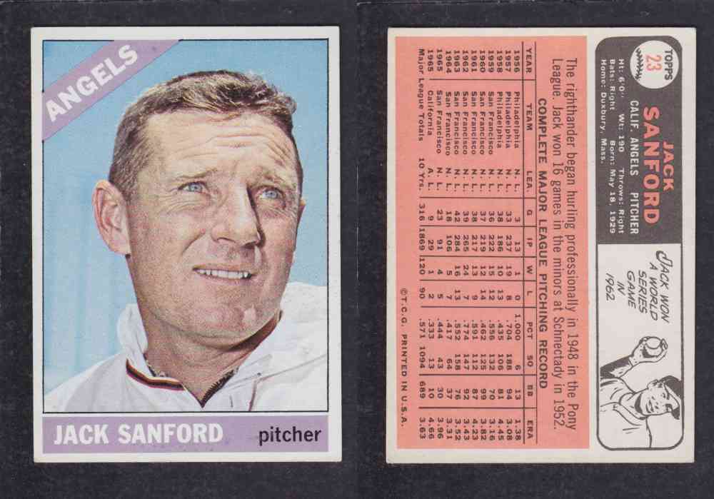 1966 TOPPS BASEBALL CARD #23 J. SANFORD photo 1966 TOPPS BASEBALL CARD #23 J. SANFORD photo