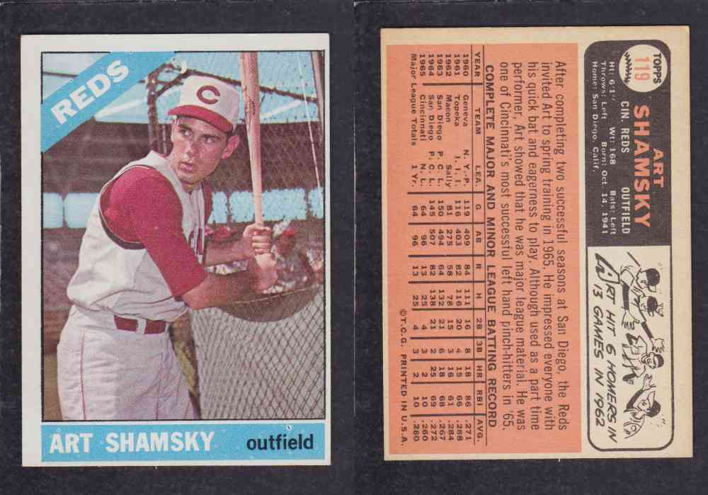 1966 TOPPS BASEBALL CARD #119 A. SHAMSKY photo 1966 TOPPS BASEBALL CARD #119 A. SHAMSKY photo