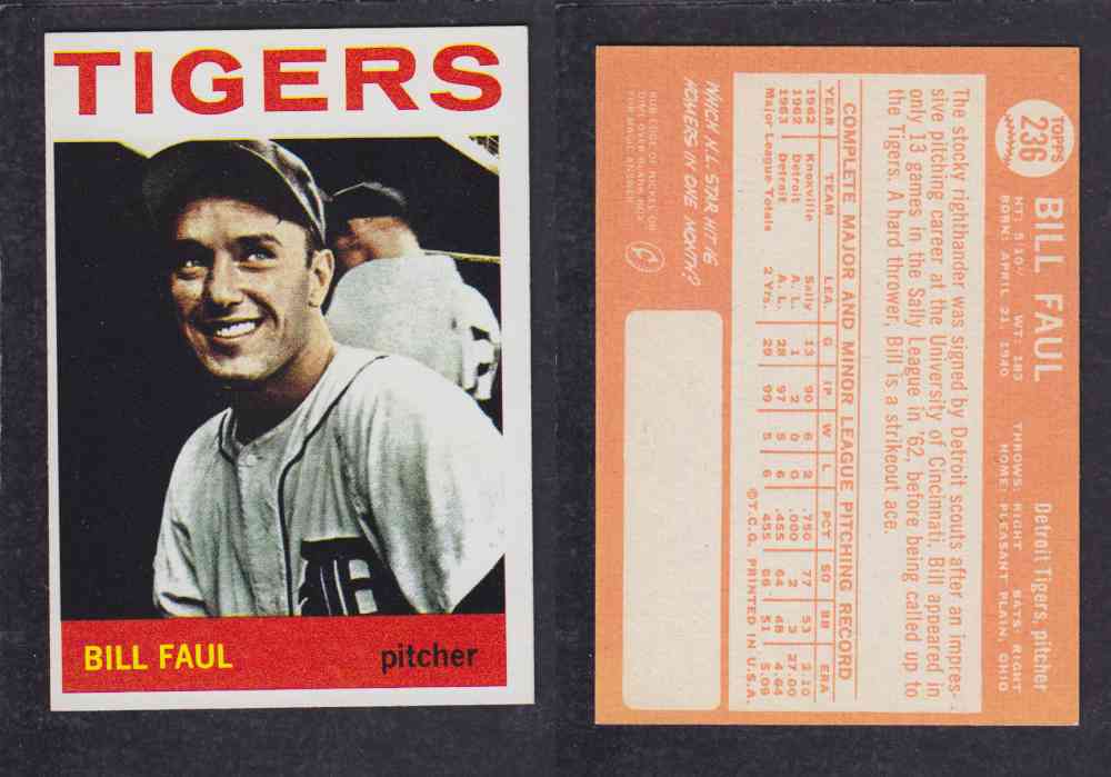 1964 TOPPS BASEBALL CARD #236 B. FAUL photo 1964 TOPPS BASEBALL CARD #236 B. FAUL photo