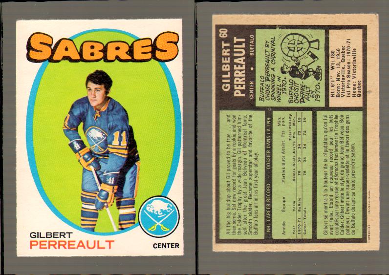 1971-72 O-PEE-CHEE HOCKEY CARD #60 G.PERREAULT photo