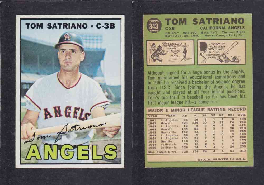 1967  TOPPS BASEBALL CARD  #343  T. SATRIANO photo