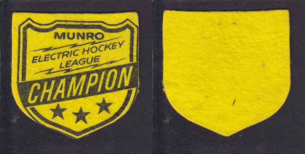 1940`S MUNRO ELECTRIC HOCKEY LEAGUE CAHMPION PATCH photo 1940`S MUNRO ELECTRIC HOCKEY LEAGUE CAHMPION PATCH photo