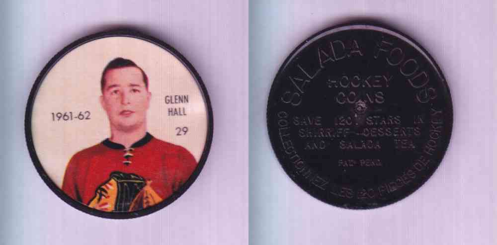 1961-62 SHIRRIFF SALADA HOCKEY COIN #29 G. HALL photo 1961-62 SHIRRIFF SALADA HOCKEY COIN #29 G. HALL photo