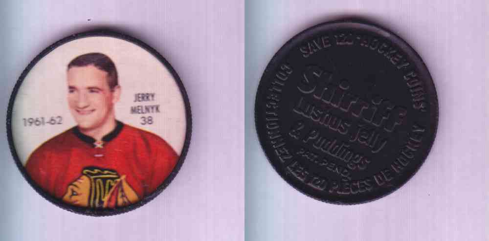 1961-62 SHIRRIFF SALADA HOCKEY COIN #38 J. MELNYK photo 1961-62 SHIRRIFF SALADA HOCKEY COIN #38 J. MELNYK photo