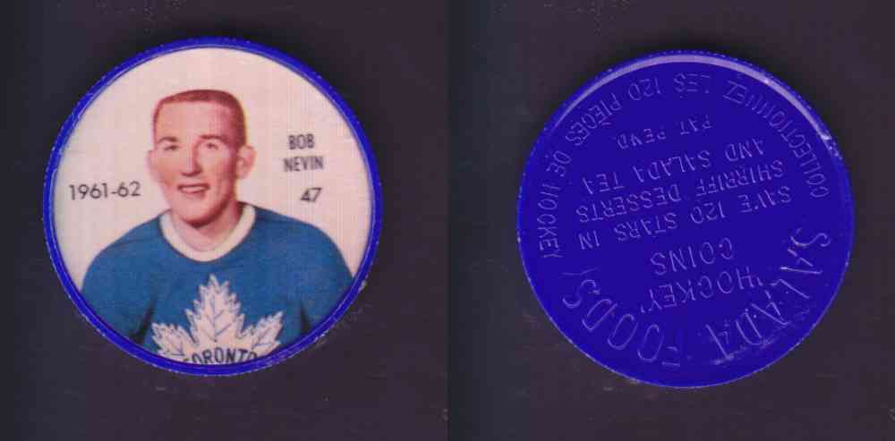 1961-62 SHIRRIFF SALADA HOCKEY COIN #47 B. NEVIN photo 1961-62 SHIRRIFF SALADA HOCKEY COIN #47 B. NEVIN photo