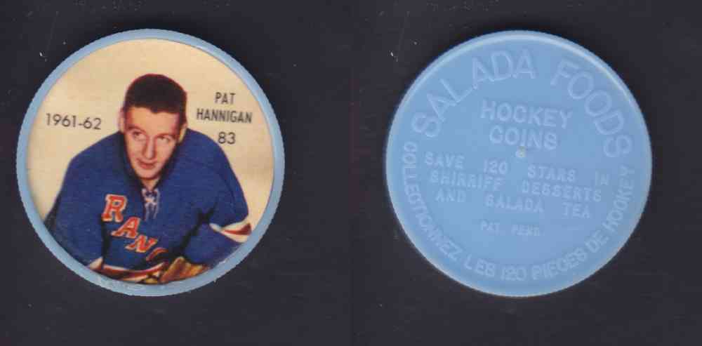 1961-62 SHIRRIFF SALADA HOCKEY COIN #83  P. HANNIGAN photo