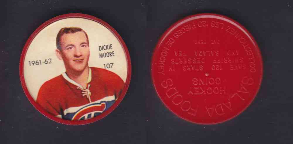 1961-62 SHIRRIFF SALADA HOCKEY COIN #107 D. MOORE photo 1961-62 SHIRRIFF SALADA HOCKEY COIN #107 D. MOORE photo