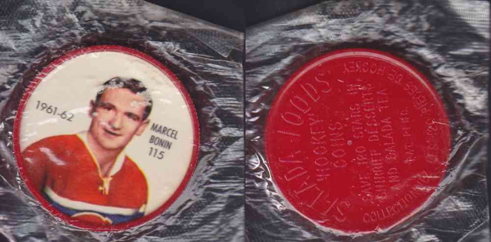 1961-62 SHIRRIFF SALADA HOCKEY COIN #115 M. BONIN UNOPENED photo 1961-62 SHIRRIFF SALADA HOCKEY COIN #115 M. BONIN UNOPENED photo