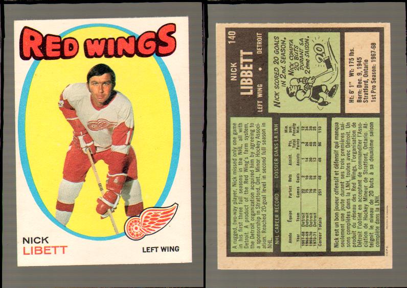 1971-72 O-PEE-CHEE HOCKEY CARD #140 N.LIBETT photo 1971-72 O-PEE-CHEE HOCKEY CARD #140 N.LIBETT photo