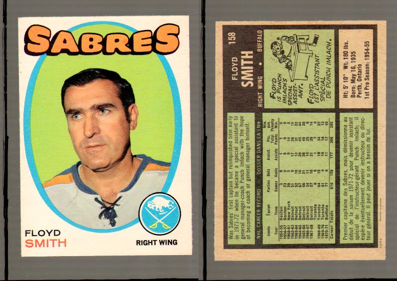 1971-72 O-PEE-CHEE HOCKEY CARD #158 F.SMITH photo 1971-72 O-PEE-CHEE HOCKEY CARD #158 F.SMITH photo